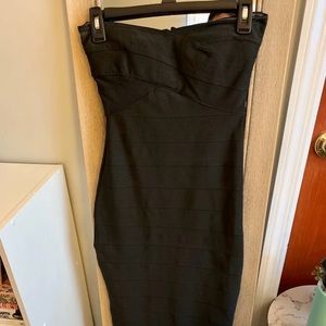 PETITE black mermaid bodycon dress